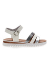 Weiße und silberne Sandalen mit Riemen Plocadi 005