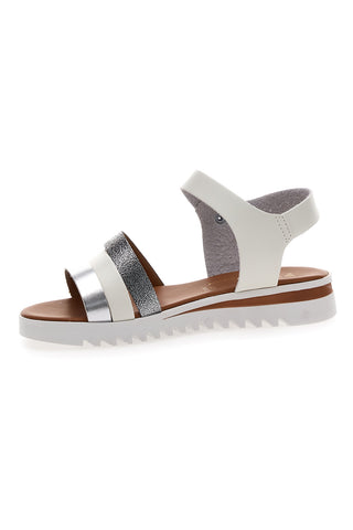 Weiße und silberne Sandalen mit Riemen Plocadi 005