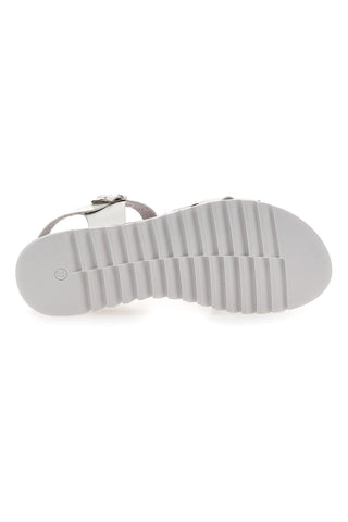 Weiße und silberne Sandalen mit Riemen Plocadi 005