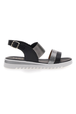 Schwarze Sandalen, hergestellt in Italien, Plocadi 008