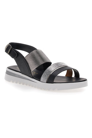 Schwarze Sandalen, hergestellt in Italien, Plocadi 008