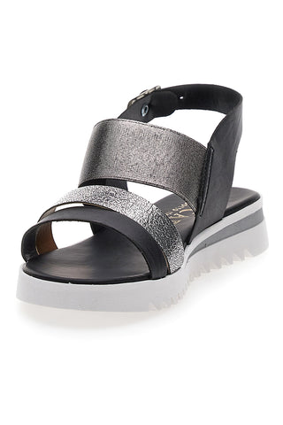 Schwarze Sandalen, hergestellt in Italien, Plocadi 008