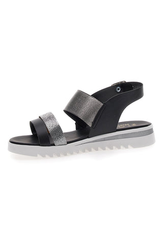 Schwarze Sandalen, hergestellt in Italien, Plocadi 008