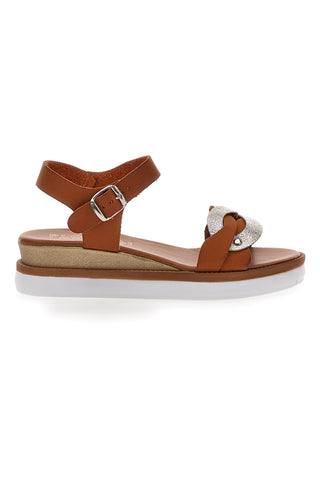 Braune Sandalen mit 4,5 cm Plateau Plocadi 30017