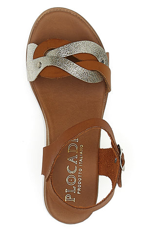 Braune Sandalen mit 4,5 cm Plateau Plocadi 30017