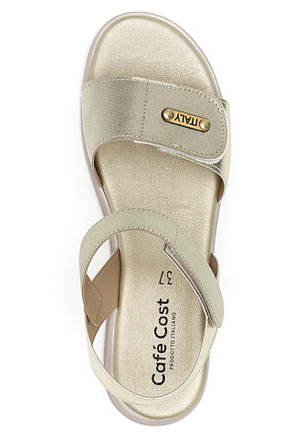 Platin-Sandalen mit Klettverschluss, Cafe'Cost 5010