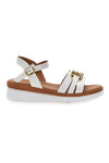 Sandali Bianchi Con Dettagli Oro Prima Riga 247402