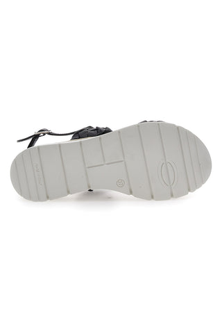 Schwarze Plateausandalen aus echtem Leder Pittarello Elite 81436