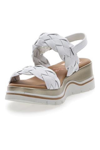 Weiße Plateausandalen aus echtem Leder Pittarello Elite 81436