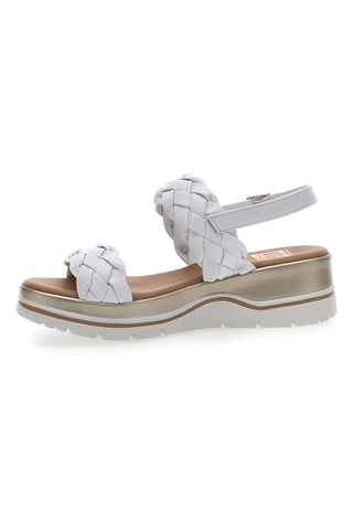 Weiße Plateausandalen aus echtem Leder Pittarello Elite 81436