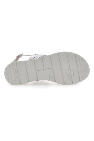 Weiße Plateausandalen aus echtem Leder Pittarello Elite 81436