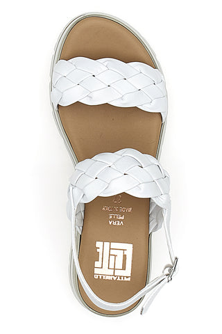 Weiße Plateausandalen aus echtem Leder Pittarello Elite 81436