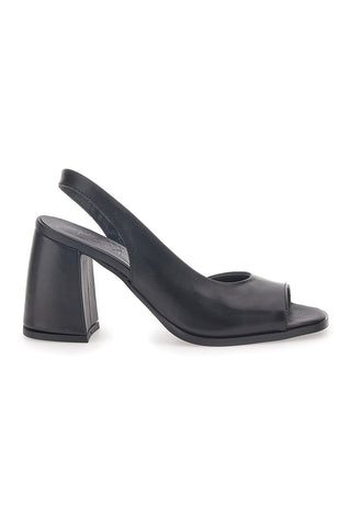 Schwarze Sandalen aus echtem Leder, hergestellt in Italien, Pittarello Glam 8241