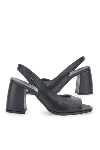 Schwarze Sandalen aus echtem Leder, hergestellt in Italien, Pittarello Glam 8241