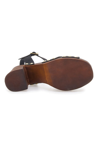 Zoccoli Sandali Neri Con Tacco 9 Cm Pittarello 8507