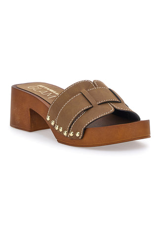 Zoccoli Ciabatte Marroni Con Tacco a Blocco Pittarello 8657