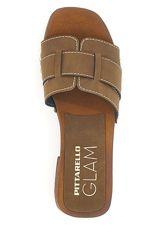 Zoccoli Ciabatte Marroni Con Tacco a Blocco Pittarello 8657