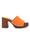 Orangefarbene Clogs mit 9 cm hohem Absatz Pittarello 8508