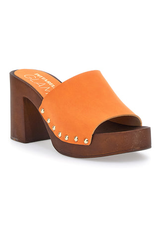 Zoccoli Arancione Con Tacco 9 cm Pittarello 8508
