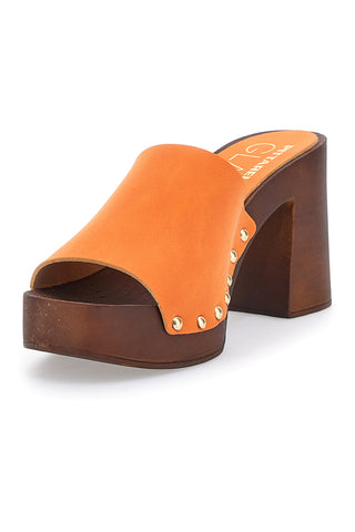 Zoccoli Arancione Con Tacco 9 cm Pittarello 8508