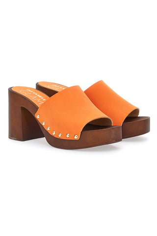 Zoccoli Arancione Con Tacco 9 cm Pittarello 8508
