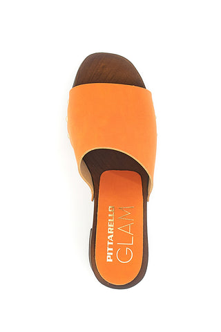 Zoccoli Arancione Con Tacco 9 cm Pittarello 8508