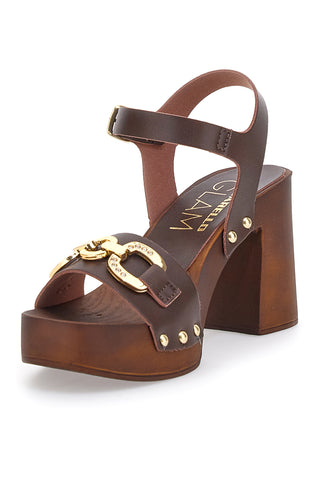 Clogs mit Braun mit goldenen Details Pittarello 9086