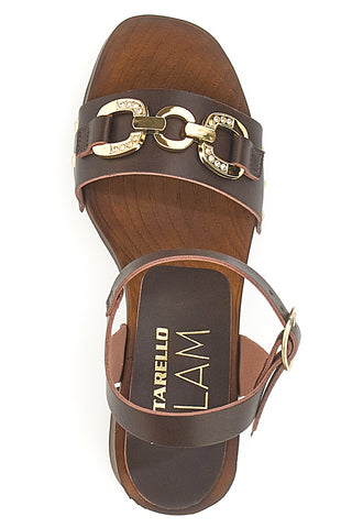 Clogs mit Braun mit goldenen Details Pittarello 9086