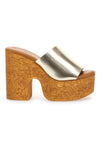 Platin-Clog-Hausschuhe mit Maxi-Keil 12,5 cm Pittarello 3189