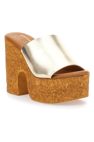 Platin-Clog-Hausschuhe mit Maxi-Keil 12,5 cm Pittarello 3189