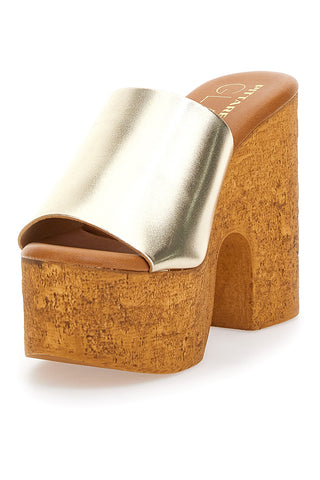 Platin-Clog-Hausschuhe mit Maxi-Keil 12,5 cm Pittarello 3189