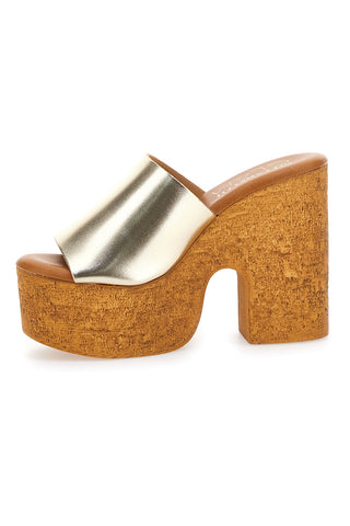 Platin-Clog-Hausschuhe mit Maxi-Keil 12,5 cm Pittarello 3189