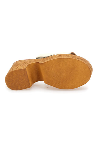 Platin-Clog-Hausschuhe mit Maxi-Keil 12,5 cm Pittarello 3189