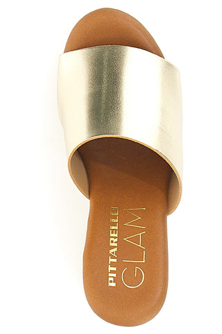 Platin-Clog-Hausschuhe mit Maxi-Keil 12,5 cm Pittarello 3189