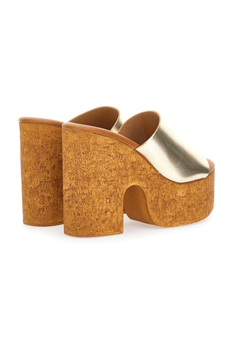 Platin-Clog-Hausschuhe mit Maxi-Keil 12,5 cm Pittarello 3189