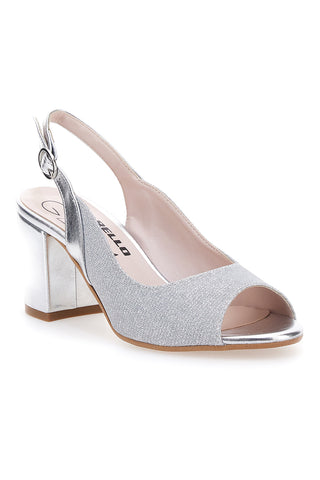 Sandali Argento Con Tacco e Cinturino Sling-back Pittarello Glam 916