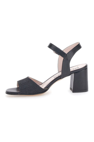 Sandali Neri Con Brillantini e Cinturino Alla Caviglia Pittarello Glam 4214