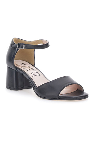 Schwarze Sandalen mit Absatz und Knöchelriemen Pittarello Glam 1370