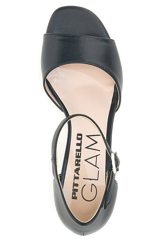 Schwarze Sandalen mit Absatz und Knöchelriemen Pittarello Glam 1370