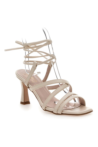Cremefarbene Schnürsandalen mit Absatz Pittarello Glam 3615