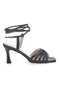 Sandali Lace-Up Neri con Tacco Pittarello Glam 3626