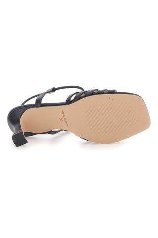 Schwarze Schnürsandalen mit Pittarello Glam-Absatz 3626