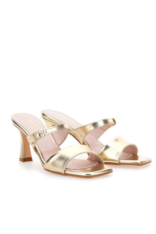 Goldene Mules-Sandalen mit Pittarello-Glam-Absatz 3631