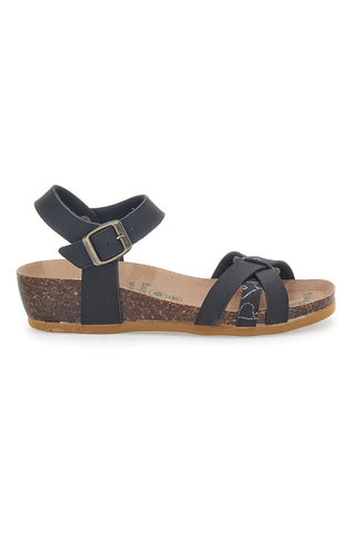 Schwarze Riemchensandalen Bio Up 22307