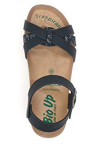 Sandali con Cinturino Neri Bio Up 22307