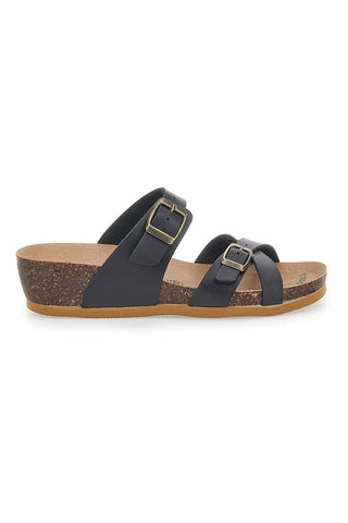 Schwarze Keilpantoffeln Bio Up 22313