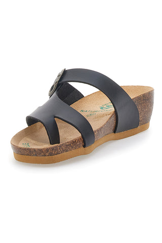 Schwarze Flip-Flops, hergestellt in Italien mit Natureform Bio Up 22706