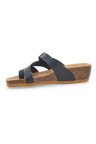 Schwarze Flip-Flops, hergestellt in Italien mit Natureform Bio Up 22706
