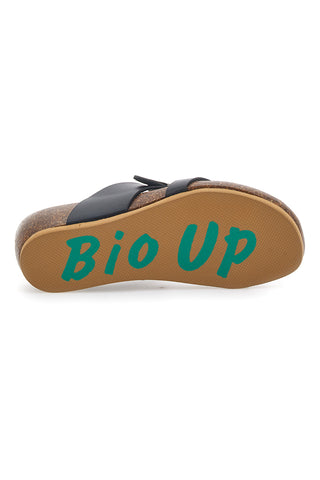 Schwarze Flip-Flops, hergestellt in Italien mit Natureform Bio Up 22706