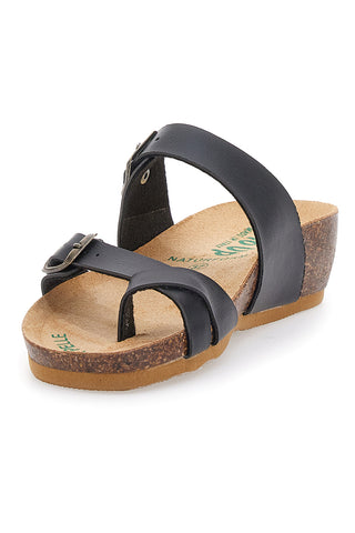 Schwarze Flip-Flops, hergestellt in Italien, mit Riemen Bio Up 22710